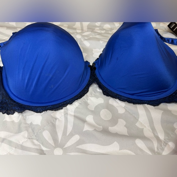 Blue Lace Trim Bra - Torrid - Picture 8 of 8